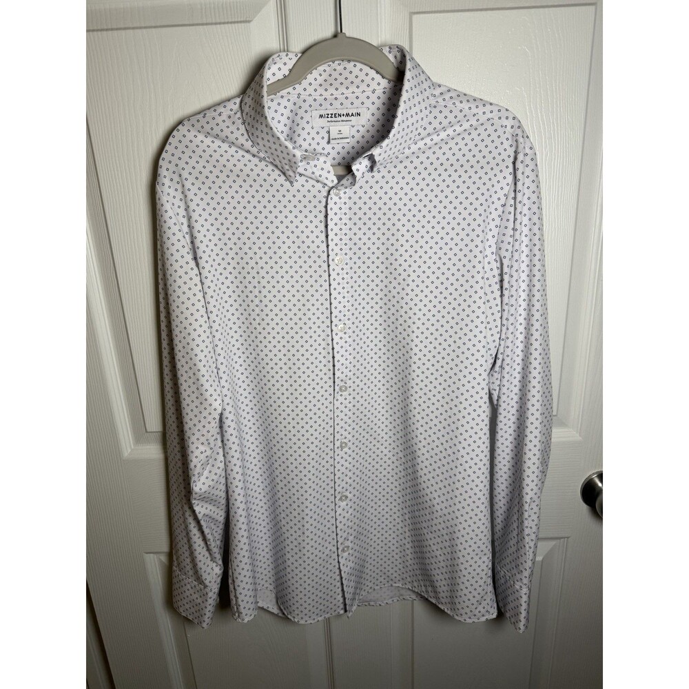 Mizzen & Main Leeward Shirt Men’s Medium Geometric Classic Fit Dress Performance